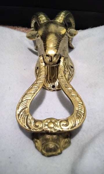 Brass ram head door knocker lge 2 available Carousel 1