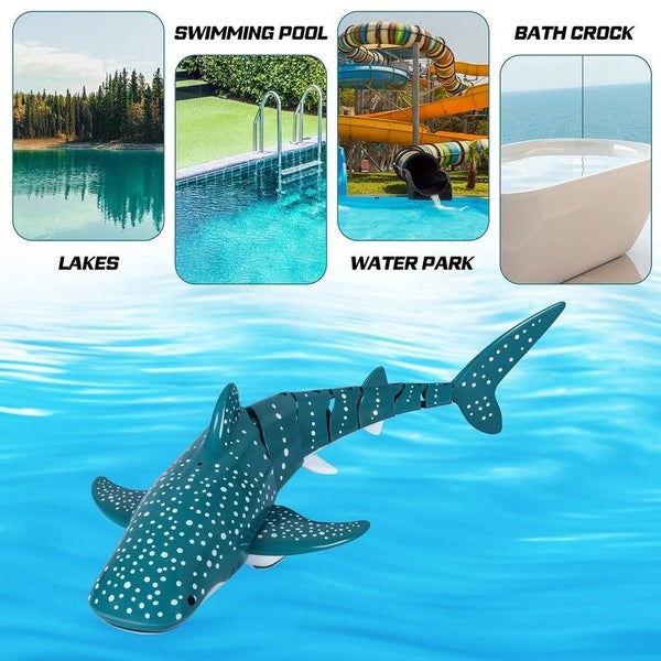 Smart Rc Shark whale Spray Water Toy Remote Controlled Boat ship Submarine Ro... Carousel 7