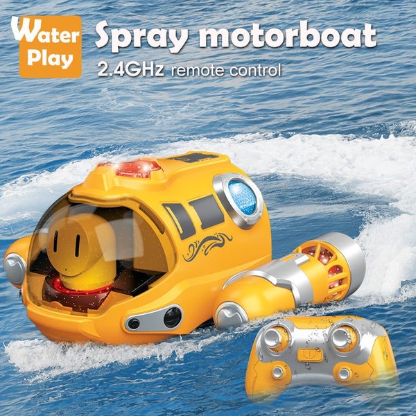 2.4GHz Remote Control Motorboat Waterproof Spray Swimming Pool Bathing RC Ste... Carousel 2