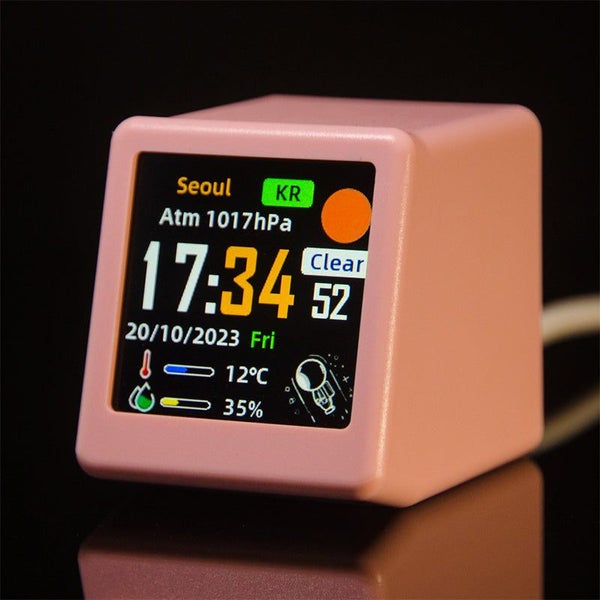 Small Portable Smart Wifi Station Display Weather Temperature Humidity Time A... Carousel 7