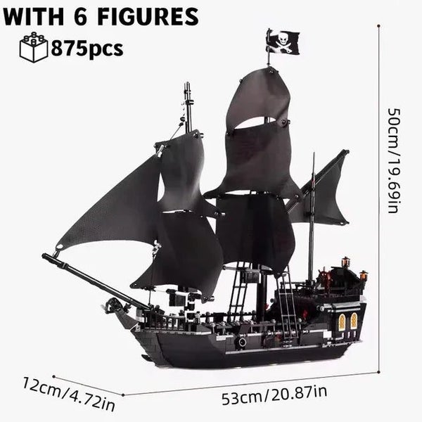 LOTR Ambush Ship Pirates Of Caribbean Reveng Warship Black Pearl Sailboat Bui... Carousel 1