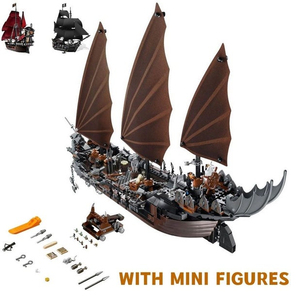 LOTR Ambush Ship Pirates Of Caribbean Reveng Warship Black Pearl Sailboat Bui... Carousel 2
