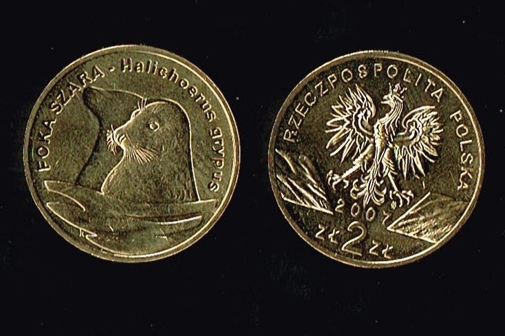 POLAND 2007 Grey Seal 2 Zlote coin UNC Carousel 1