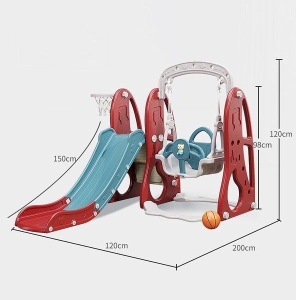 Toddler Slide & Swing Set with Basket Indoor/Outdoor Play | Safe for 1-3 Years Carousel 2