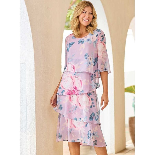 Layered Dress - Size 12 - Musk Print Carousel 1