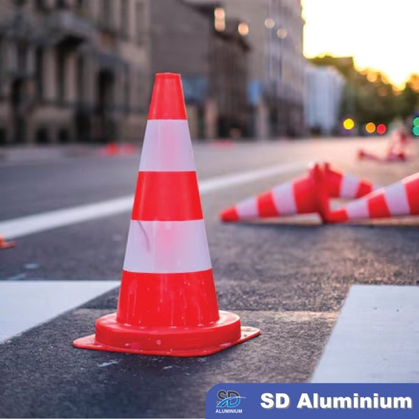 Red PVC Traffic Cone - Range of Heights Available - with Reflective Strips Carousel 2