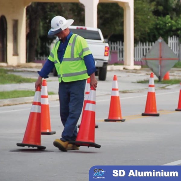 Red PVC Traffic Cone - Range of Heights Available - with Reflective Strips Carousel 4