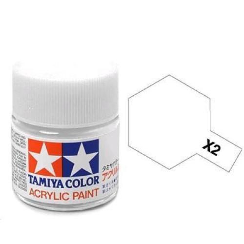 Tamiya X-2 Acrylic Mini Paint - White - 10ml [Tamiya 81502] Carousel 1