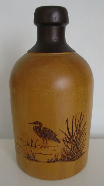 Craft Made Wooden Bottle with Pokerwork Decoration Carousel 1