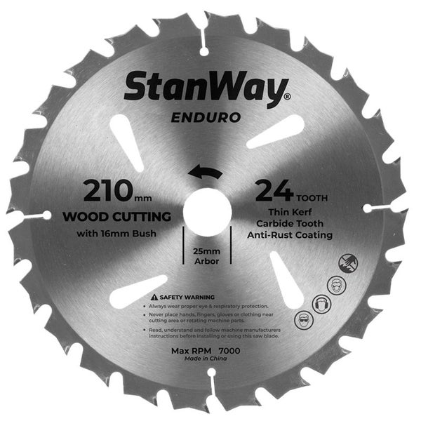 CIRCULAR SAW BLADE TWT210X24T25 STANWAY Saw Blade 210mm Carousel 1