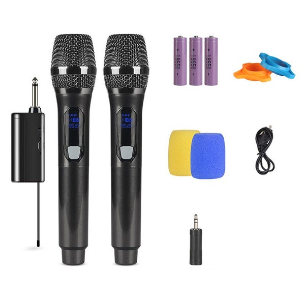 Wireless Microphone with Rechargeable Receiver and Battery, 100 ft Range Karaoke Carousel 1