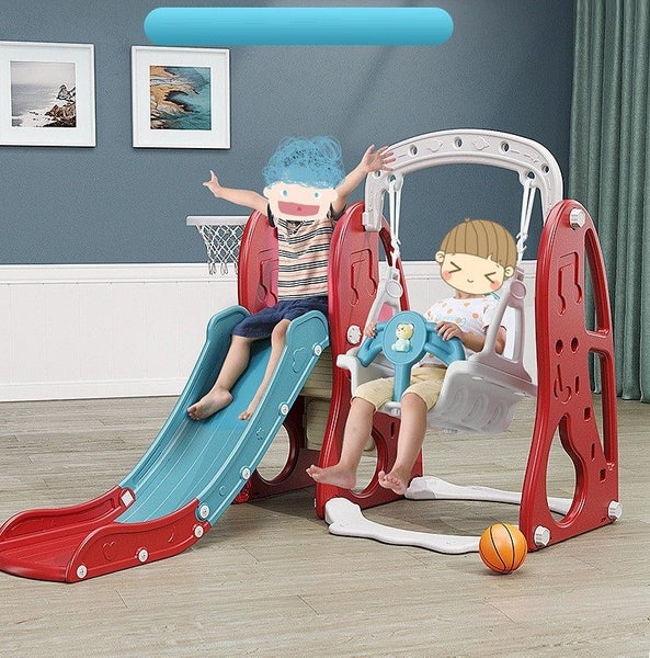 Toddler Slide & Swing Set with Basket Indoor/Outdoor Play | Safe for 1-3 Years62980455509378111