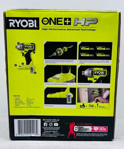 Ryobi 18V ONE+ HP Brushless 4 Mode Impact Driver - Tool Only Carousel 2