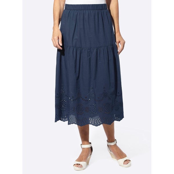Pretty Detail Skirt - Size 12 - Navy 100% Cotton Carousel 1