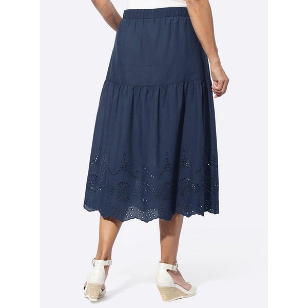 Pretty Detail Skirt - Size 12 - Navy 100% Cotton Carousel 2