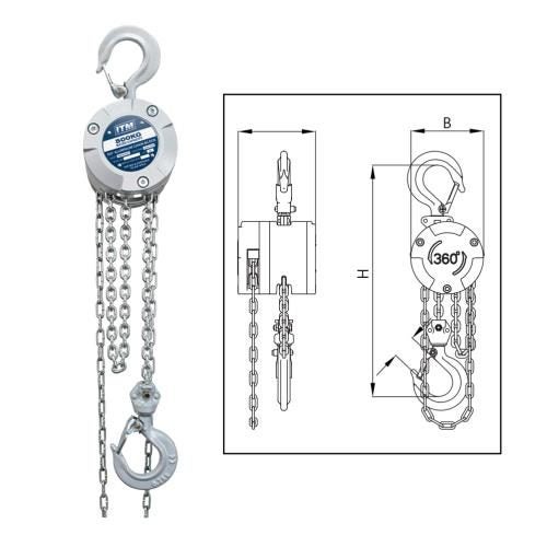 ITM Chain Block, Aluminium 360 Degree, 500kg, 3M Lift Carousel 1