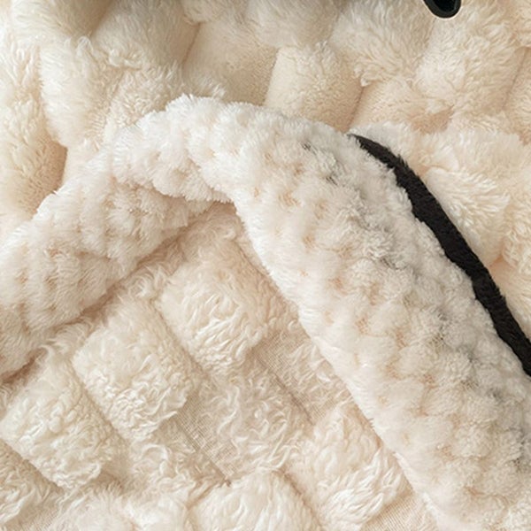 Large Soft Microsherpa Bed Blanket Throw Rug 200x230cm Cream Carousel 2