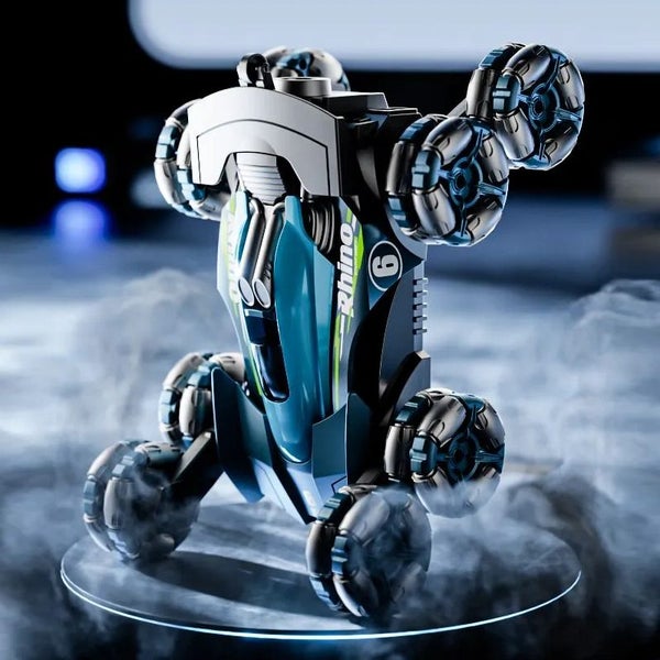 8 Wheels RC Stunt 2.4GHz Drift Car Spray & Light 360° Flips Rotating Swivel Arm Carousel 4