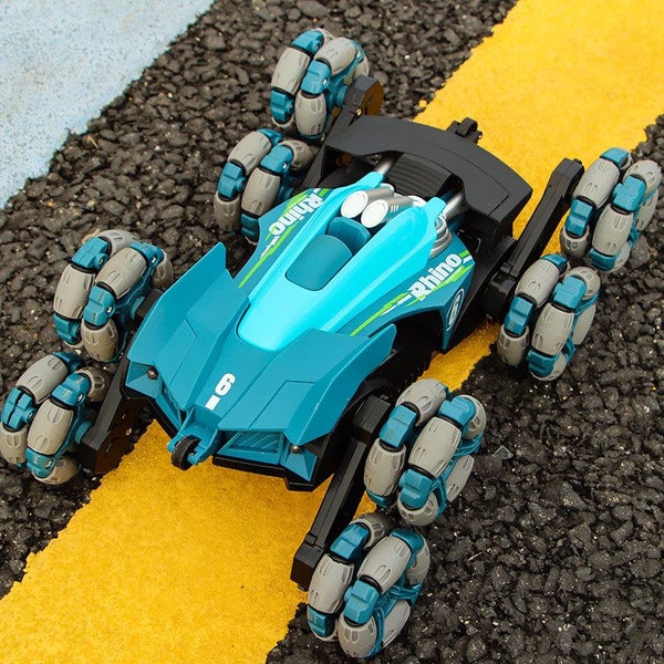 8 Wheels RC Stunt 2.4GHz Drift Car Spray & Light 360° Flips Rotating Swivel Arm Carousel 2