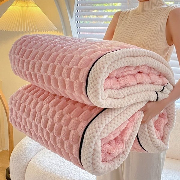 Large Soft Microsherpa Bed Blanket Throw Rug 200x230cm Pink Carousel 6