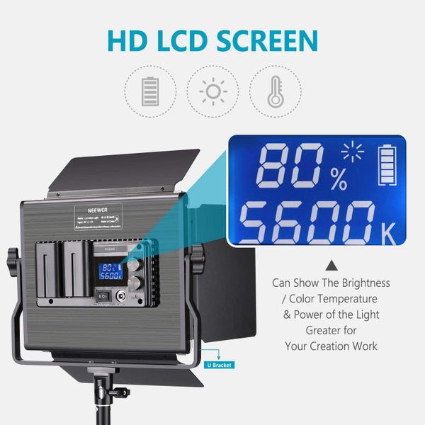 Neewer Upgraded 660 LED Video Light Dimmable Bi-Color LED Panel with LCD Screen Carousel 2