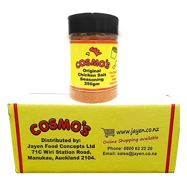 Cosmo's Chicken Salt Seasoning 12 x Retail Shaker 250gm Carousel 1