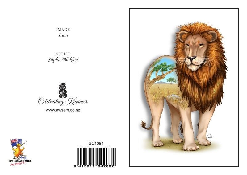 LIO - Sophie Blokker Greetings Card - Lion Carousel 1