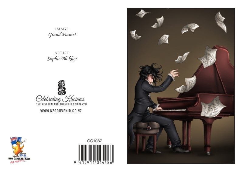 GPT - Sophie Blokker Greetings Card - Grand Pianist Carousel 1
