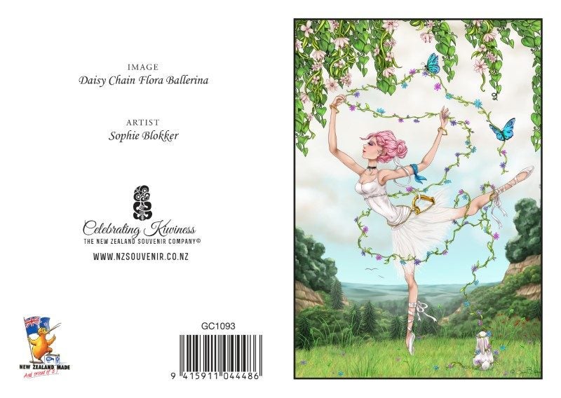 DCB - Sophie Blokker Greetings Card - Daisy Chain Flora Ballerina Carousel 1