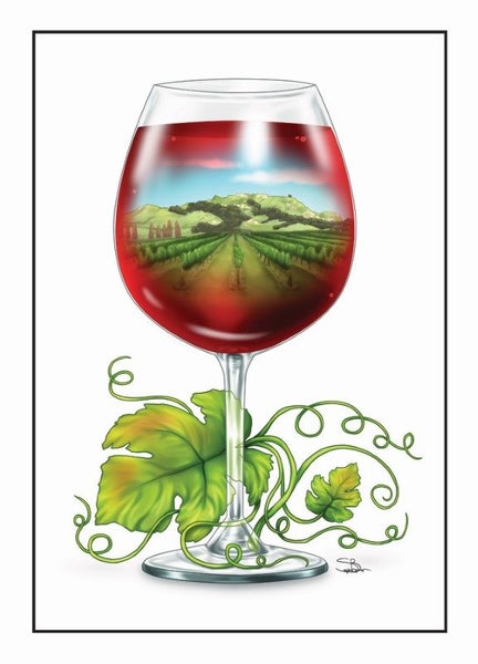 RW - Sophie Blokker Greetings Card - Wine Red Carousel 1