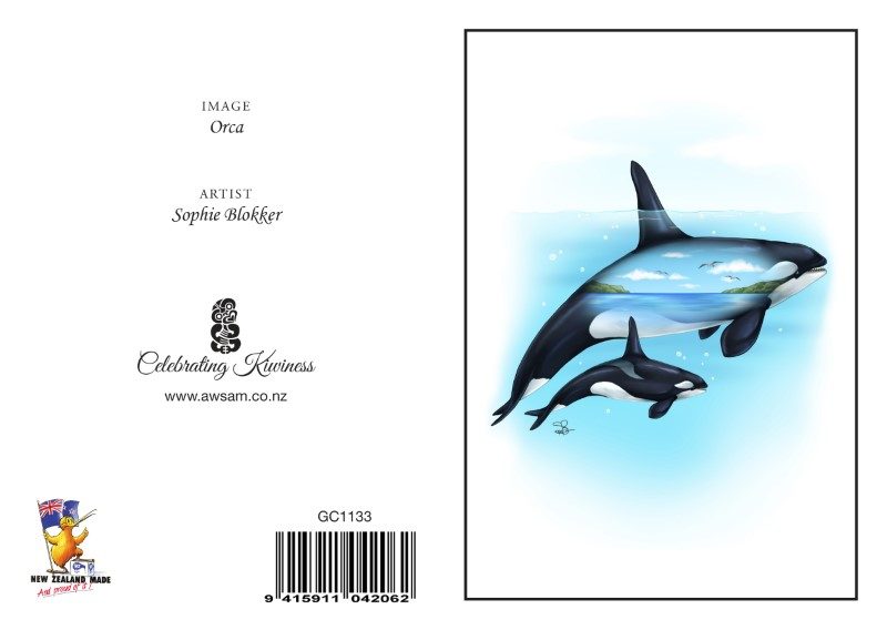ORC - Sophie Blokker Greetings Card - Orca Carousel 1