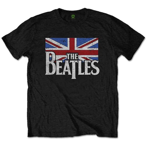 The Beatles Drop T Logo And Vintage Flag T Shirt Carousel 1