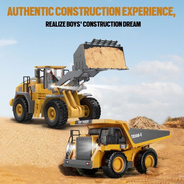 9 Channel Metal RC Wheel Loader,Remote Control Kids Construction Play Toys with Carousel 11
