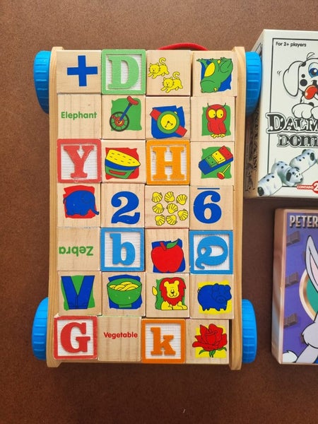 Kids learning material set (wooden blocks, letters, numbers, dominoes, stories) Carousel 2