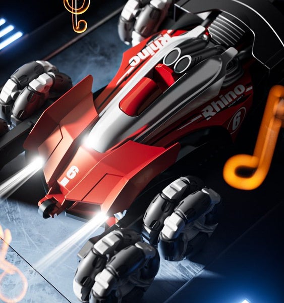 8 Wheels RC Stunt 2.4GHz Drift Car Spray & Light 360° Flips Rotating Swivel Arm Carousel 2