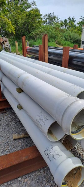 Pipe PVC Plastic Culvert - 250mm OD x 9mm Wall x 6170mm long Carousel 1