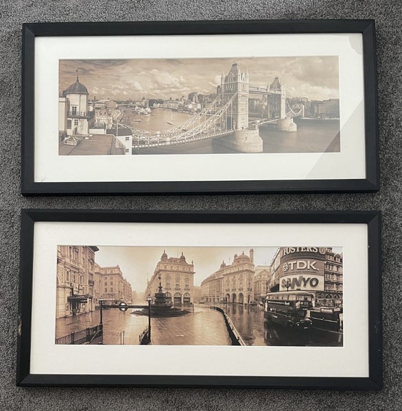2x framed wall art prints - London photography Carousel 1
