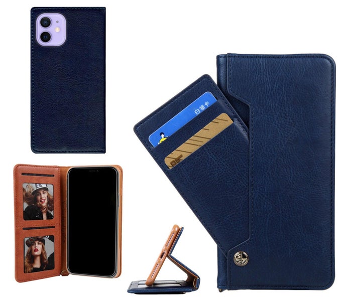 iPhone 12 Mini case slim leather wallet case 6 cards 2 ID magnet Carousel 1