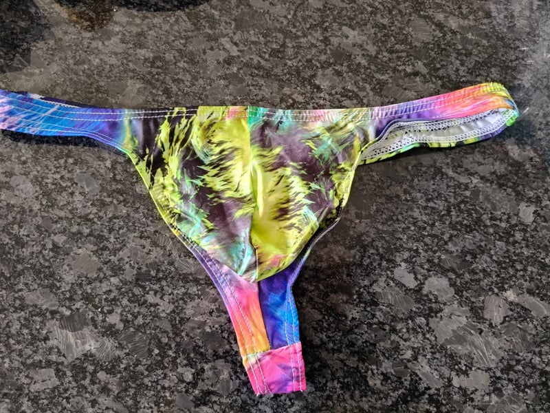 Lastest Mens Multi Coloured T Back Briefs in size M waist 80-84cms Carousel 1
