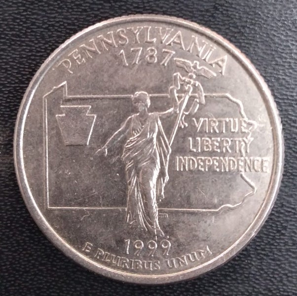 USA COIN, STATE QUARTER, 1999 PENNSYLVANIA "D" MINTMARK. Carousel 1