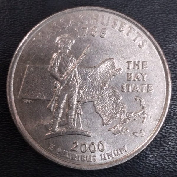 USA COIN, STATE QUARTER, 2000 MASSACHUSETTS "P" MINTMARK. Carousel 1
