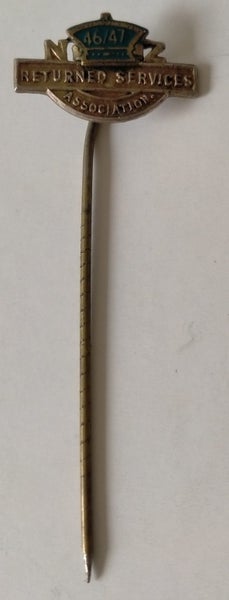 NZ RETURNED SERVICES ASSOCIATION 46/47 BADGE-PIN - CLEARANCE SALE Carousel 1
