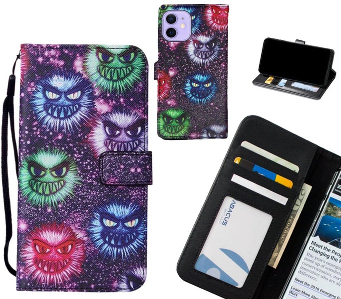 iPhone 12 Mini case leather wallet case printed ID Carousel 1