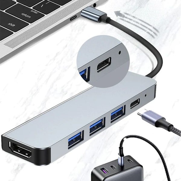 5 IN 1 USB-C Hub Splitter Type-C Docking Station 4K HDMI Carousel 2
