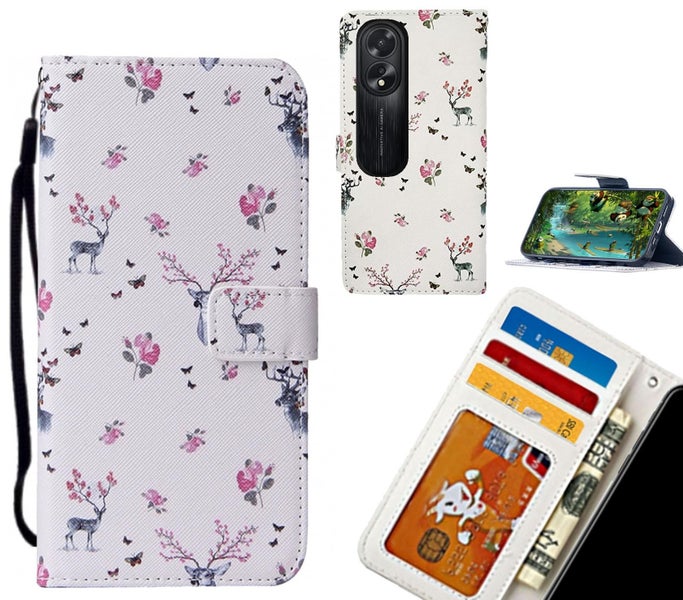 Oppo A38 case leather wallet case printed ID Carousel 1