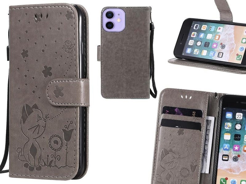iPhone 12 Mini Case Embossed Wallet Leather Case Carousel 1