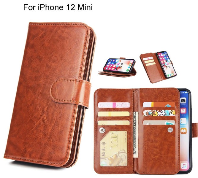 iPhone 12 Mini Case triple wallet leather case 9 card slots Carousel 1
