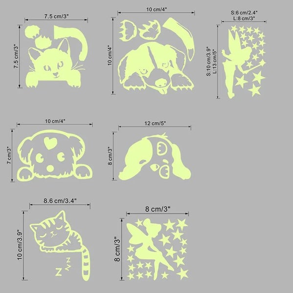 Cartoon Luminous Switch Sticker Glow In The Dark Wall Stickers Home Decor Kids R Carousel 2