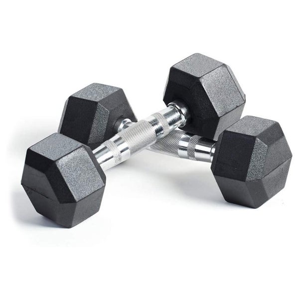 Rubber Encased Hex Dumbbell Hand Weight 2 x 5kg Carousel 1