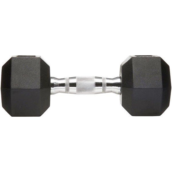 Rubber Encased Hex Dumbbell Hand Weight 2 x 5kg Carousel 6